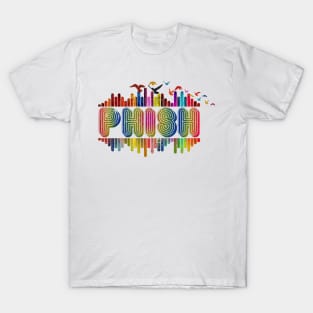 Color Tone Wave With Name-Phish T-Shirt